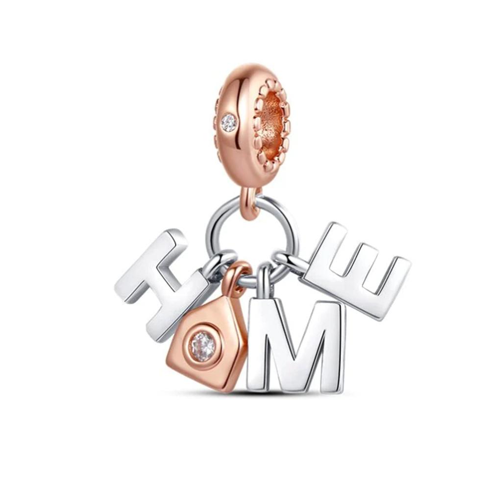 Семейный Шарм Fit Original Браслет Блестящая Бусина Diy Женские Украшения Подарок Медная Штучка Украшения Подарок на Вечеринку