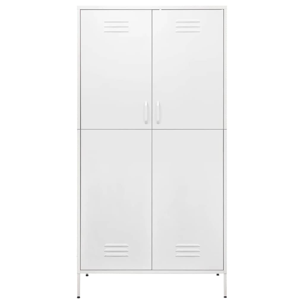 Wardrobe White 90x50x180 cm Steel