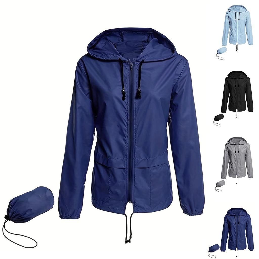 Women's Hooded Lightweight Outdoor Jacket Thin Solid Color Submachine Jacket