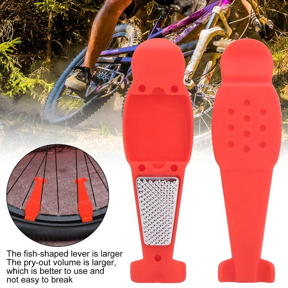 2 Pairs Hard Bike Tire Levers with Steel Rasp Bike Tire Repair Levers Bike Tube Lever for Cyclists