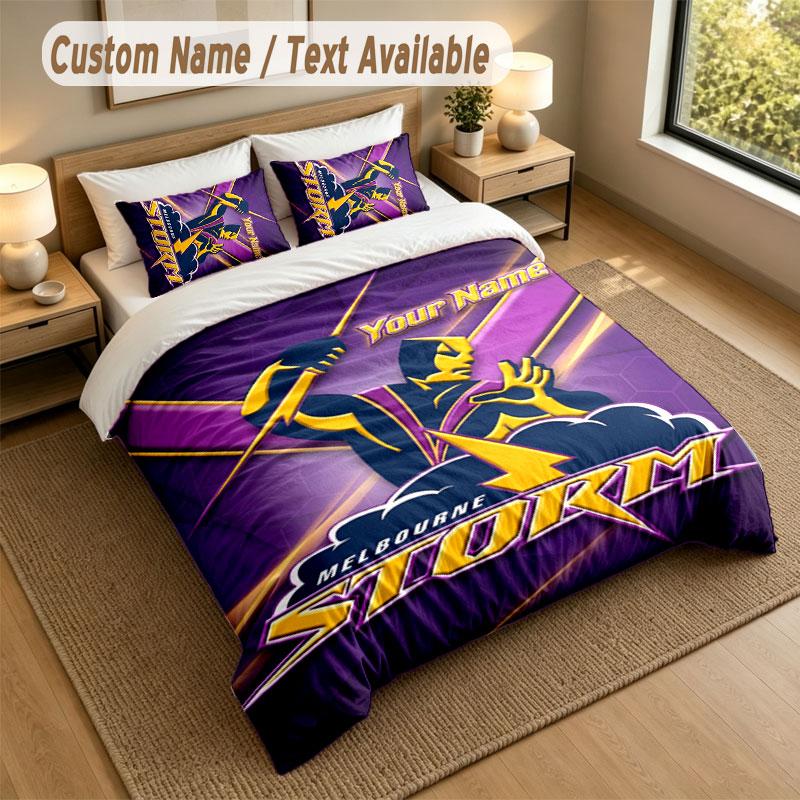 Комплект постельного белья 1 пододеяльник 2 наволочки Принт Melbourne Storm Мягкое постельное белье Декор спальни