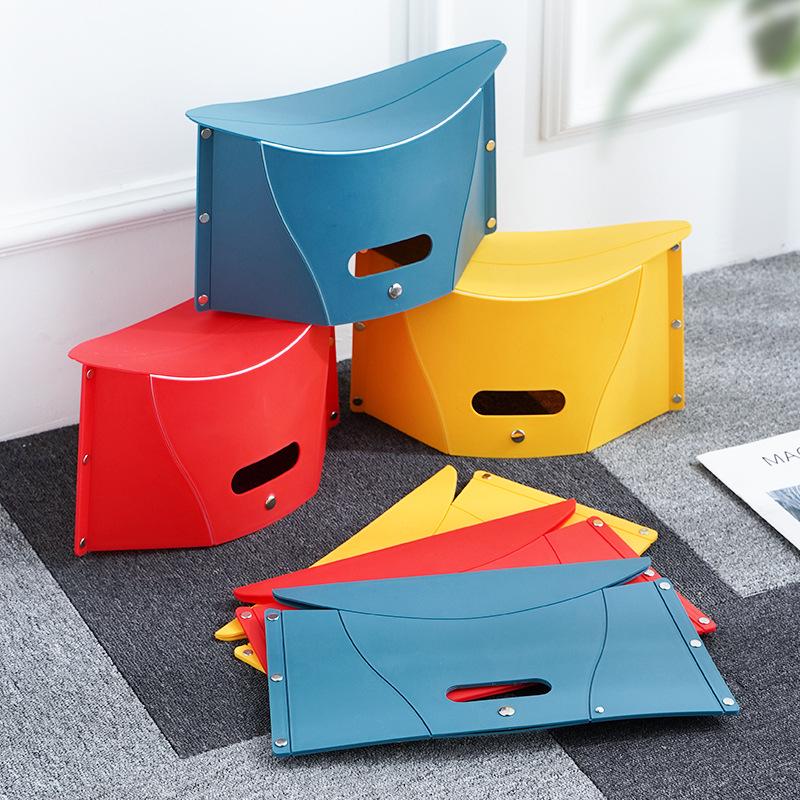 Compact Ultra-Thin Portable Folding Plastic Stool for Travel & Outdoor Use