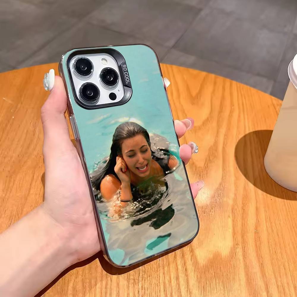 Чехол для телефона с мемами о Ким Кардашьян для iPhone 17, 16, 15, 14, 13, 12, 11 Pro, Max, Белый Матовый, Ударопрочный
