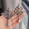 Baroque Cross Rhinestone Brooch Femininity Coat Pin Brooch Shirt Collar Pin Versatile Accessories