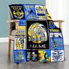 Blue Volleyball Personalized Name Blanket Gift Customizable Blanket Warmthful Decor for Seaside Sofa Picnics Nap for All Occasions