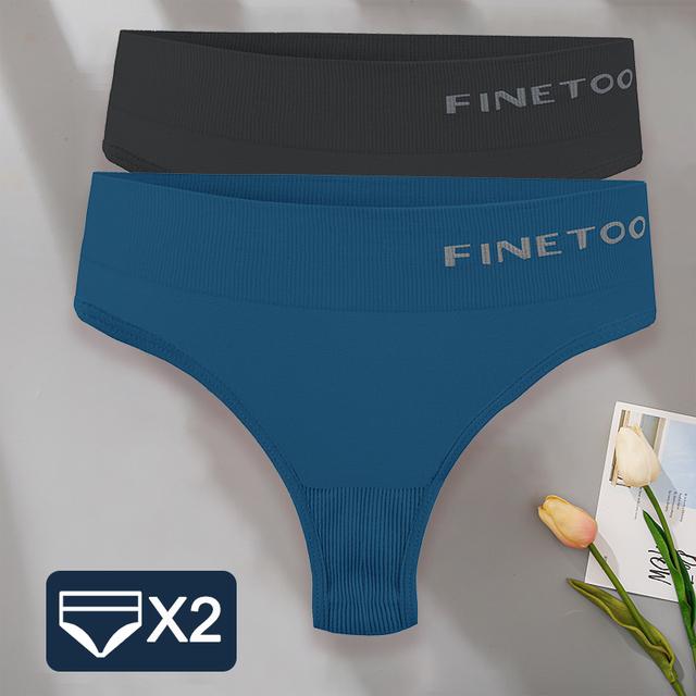 FINETOO 2 шт./компл. M-XXL Bodyshaper трусики-стринги женское тонкое нижнее белье женское нижнее белье сексуальные женские стринги трусы с высокой талией