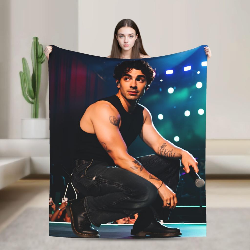Joe Jonas  Plush Blanket Boy Girl J-Jonas Brothers  Flannel Throw Blanket For Couch Chair Sofa Bed Soft Warm Quality Bedspread