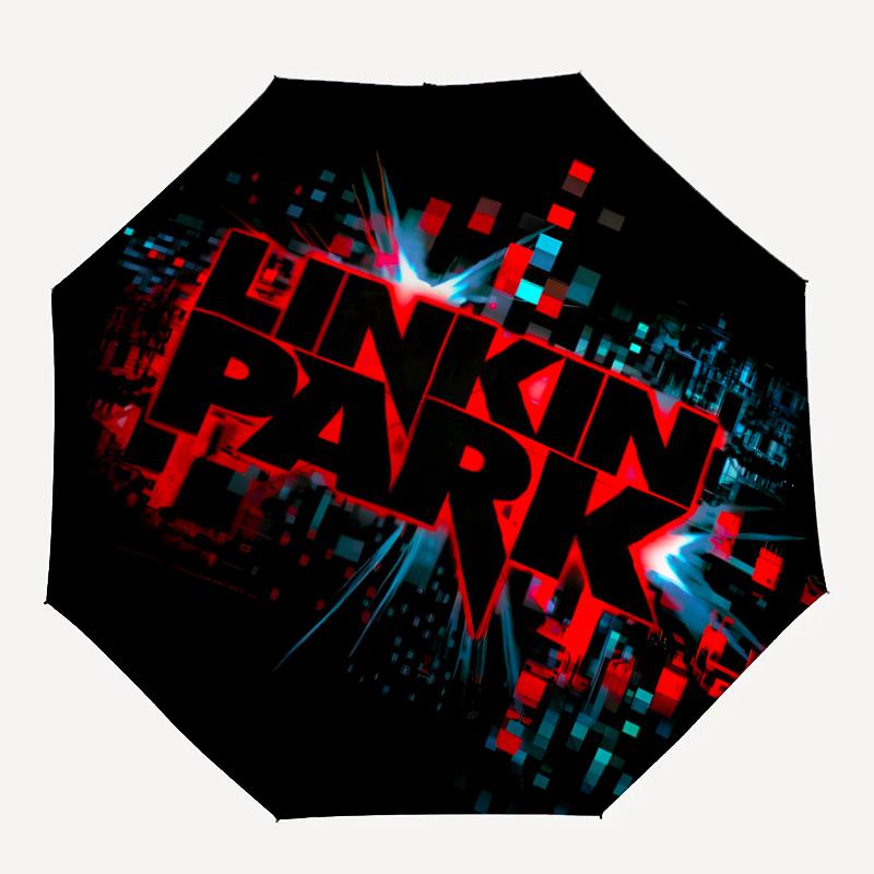 1 шт. Зонт Linkin Park2, Защита от солнца и УФ-излучения. Имеет восемь прочных ребер для использования на улице и является идеальным подарком