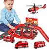 Children's Track Parking Lot Toys Multi-storey Car Parking Building Fire Police Engineering Dinosaur Car Toys