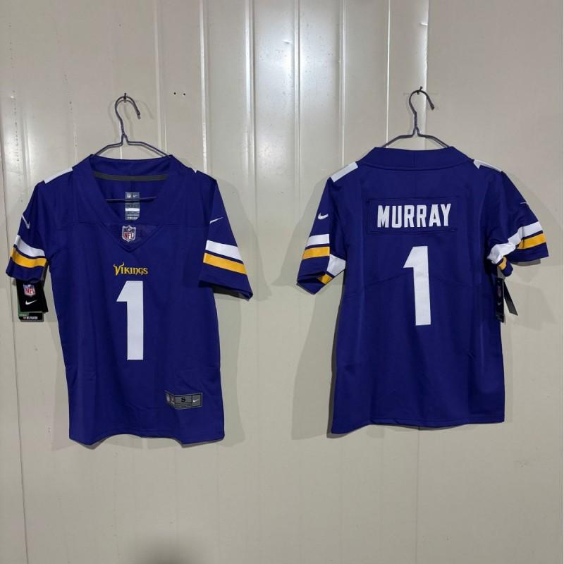 Kids Minnesota Vikings NFL Embroidered Jersey Cotton Blend Sportswear Football Fans