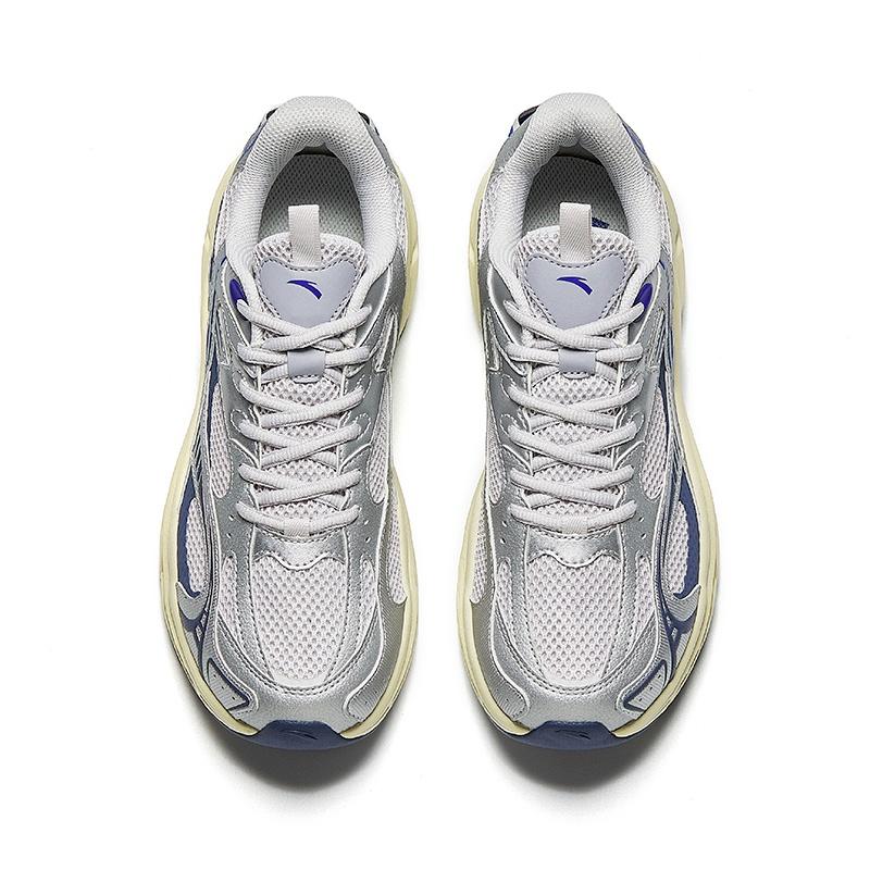 Anta AT2000 Retro Sports Fabric Low top Running Shoes Men's Silver Gray Blue 912445502-1