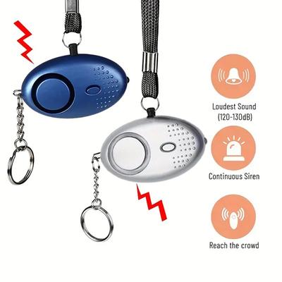 1PC 130DB Персональная охранная сигнализация Аварийная охранная сигнализация 130DB Брелок Персональные защитные устройства со светодиодной подсветкой Пряжка Ключ