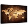 Canvas Print World Map Wood