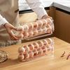 Automatic Rolling Egg Storage Rack Large Capacity Transparent Design Refrigerator Egg Organizer Storage Dispenser