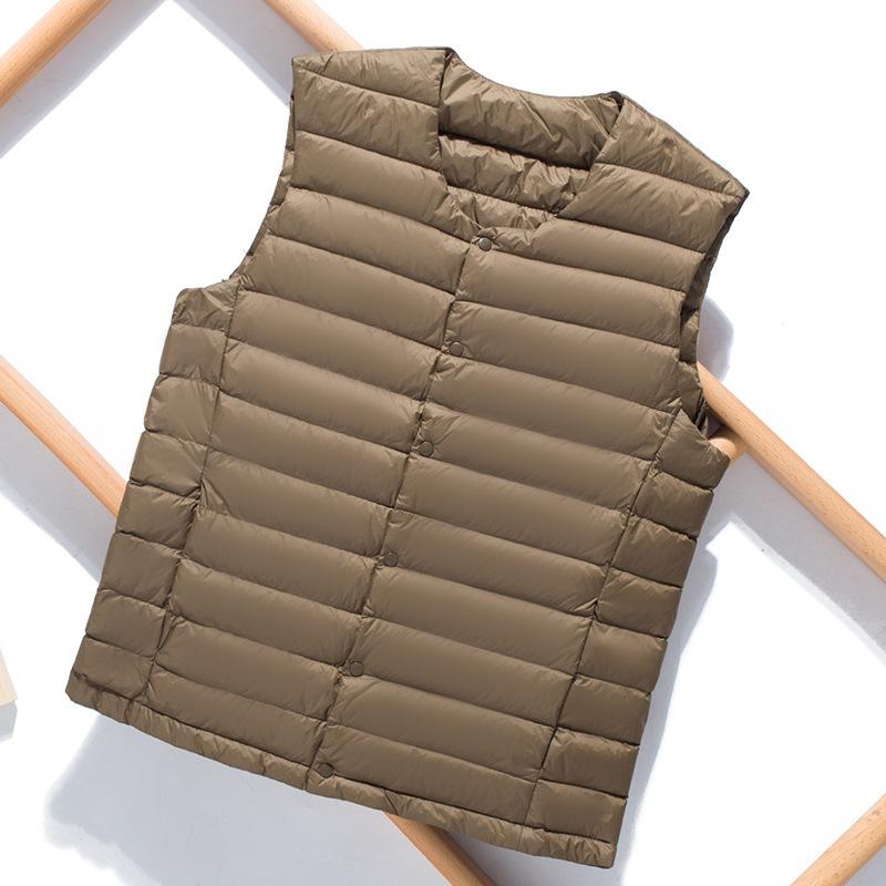 Men's Down Vest Light Down Jacket Stand Collar Coat Large Waistcoat