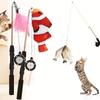 Funny Cat Stick Fish Type Pet Interactive Playing Toy for Cats Teaser Kitten Sea Fishing Rod Small Fish Funny Cat Stick
