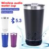Stainless Steel Insulated Cup Wireless Bluetooth Subwoofer Sound Music Mug Portable Beer Milk Coffee Cup with Bottle Opener