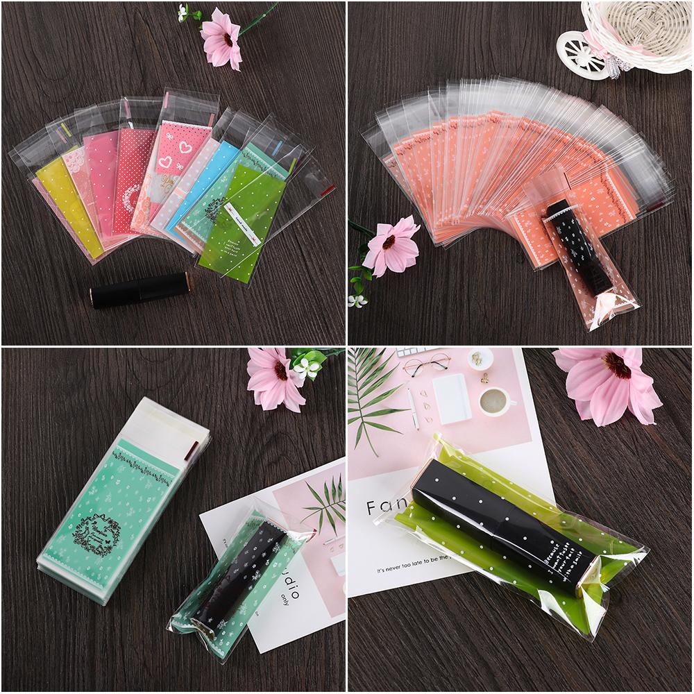 100pcs/lot Design Wedding Favors Self-Adhesive Lipstick Bag Gift Packages OPP Bags Plastic Pocket