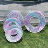 Basha 2023 Blue-Pink Fantasy Inflatable Sequin Swim Ring - Thickened for Adults