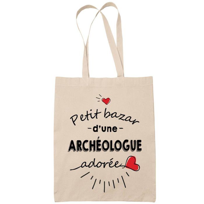 Tote bag - PLANETEE - Archéologue adorée femme - Coton - Imprimé en France - Anses solides