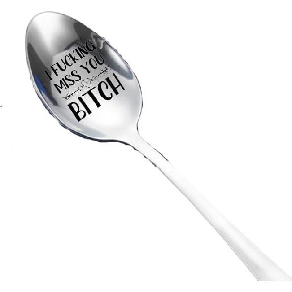 BFF Bestie Spoon Gifts for Women Girls I Fucking Miss You Bitch Spoons Gifts for Best Friend Long Distance Friendship Gifts for Women Friends Moving