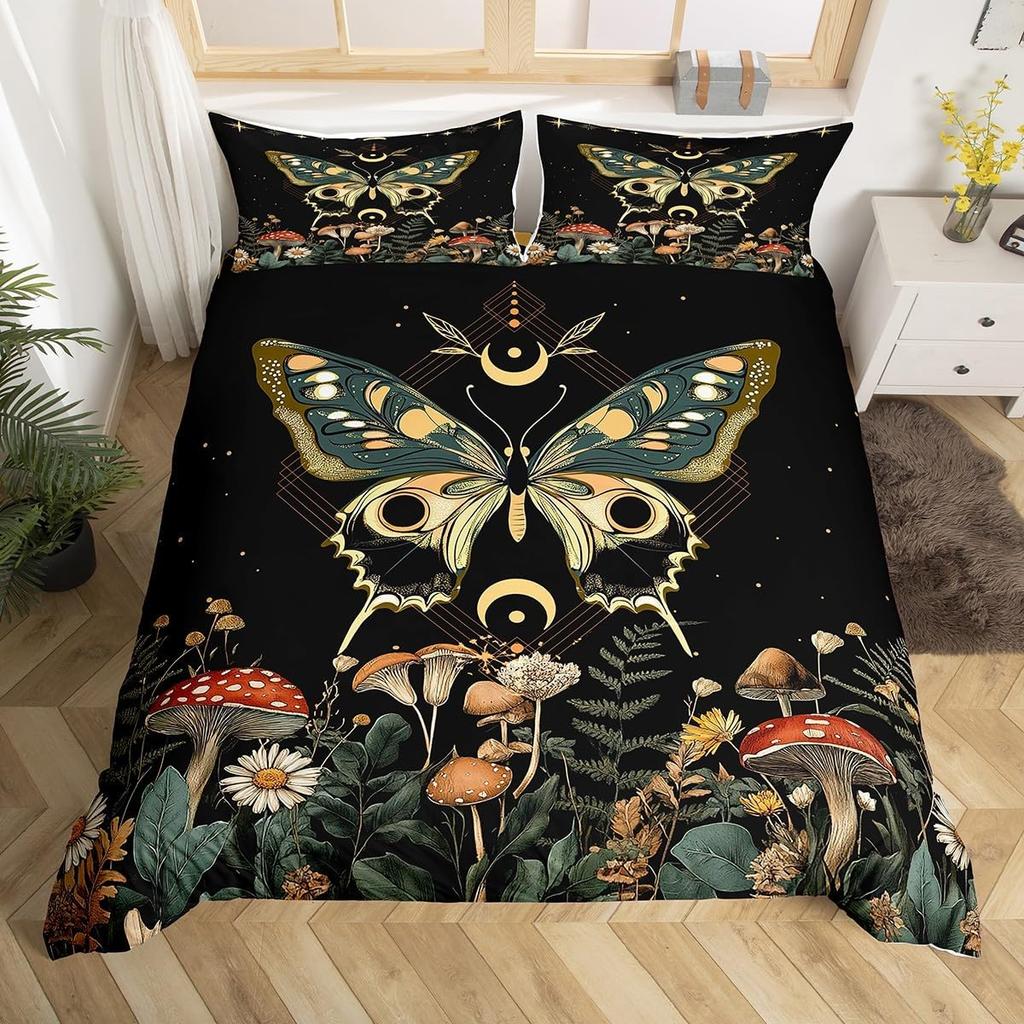 Comforter Boho Butterfly Twin Kingstar Moon Starry Sky Galaxy Bedding Set For Boy Girlcute Mushroom Daisy Flower