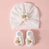 Pudcoco Baby Girl тюрбан шапочка и носки дышащая новорожденная цветы головной убор шапочка для младенца малыша реквизит для постановки фотографий