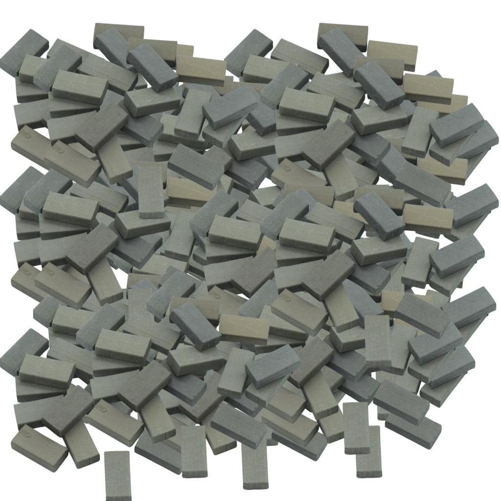geneX Miniature Clay Bricks for Dioramas, Gray, 1/35 Scale, 500 Pieces