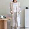 New Arrivals Open Run Robe Cardigan Rolled Open Maxi Spring Coat Knit Waist Tie