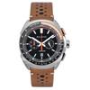 Racer Chronograph Leather Strap Black Dial Quartz 98B427 100M Men's Watch
