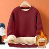 Men's Winter Thickened Lamb Fleece Round Neck Sweatshirt - Solid Color Warm Pullover