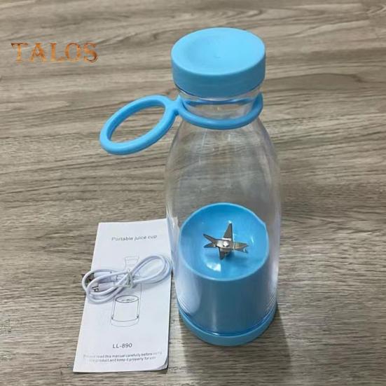 Электрическая соковыжималка объемом 380 мл, перезаряжаемая, смузи-машина с 6 лезвиями, дорожная бутылка без бисфенола А для льда, фруктов, овощей, портативный блендер для домашнего/уличного использования