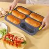 Creative Hot Dog Bun Pan 8 Grids Silicone Cookie Mold Homemade Baking Mould Tray  Pastry Utensil