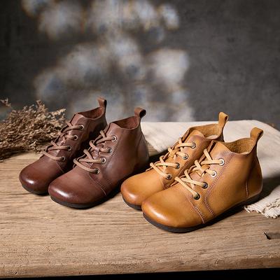 Новые ретро ботинки из коровьей кожи для женской обуви из натуральной кожи