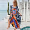 Cotton Long Beach Dress Cover-Ups for Women Pareo De Plage Swimsuit Cover Up Beach Sarongs Swimwear Kaftan Beachwear EMA