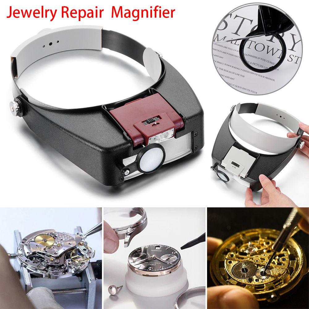 Легкий козырек Светодиодная подсветка Ювелирные инструменты Ювелирная лупа Увеличительные очки Ремонтная лупа