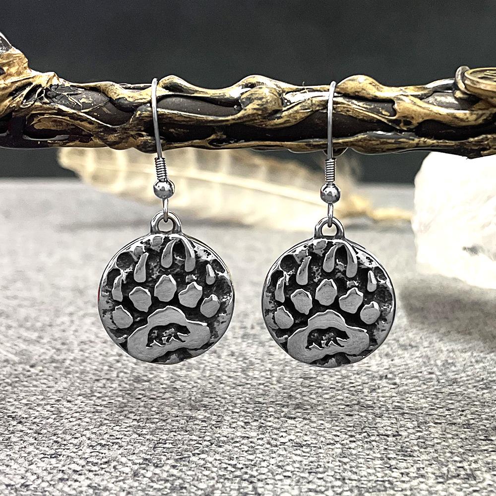 Винтажные панк-викинги серьги с когтями медведя женские из нержавеющей стали скандинавский амулет серьги-гвоздики подвеска-шарм мужские ювелирные изделия креативный подарок