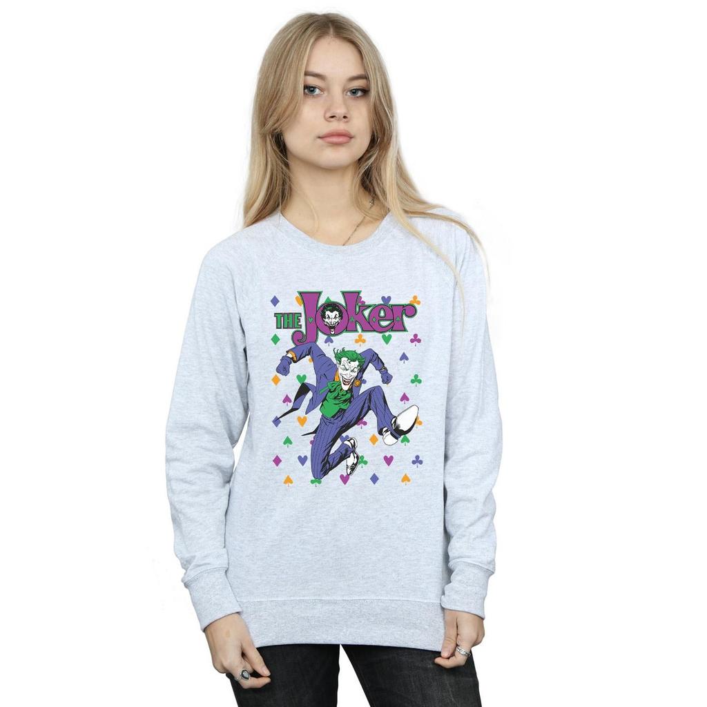 DC Comics Womens/Ladies Batman Joker Cards Jump Sweatshirt