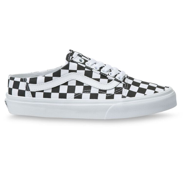 Vans Кеды Old Skool Mule с низким верхом для скейтбординга, унисекс, белые, черные, в клетку, VN0A4P3Y5GU