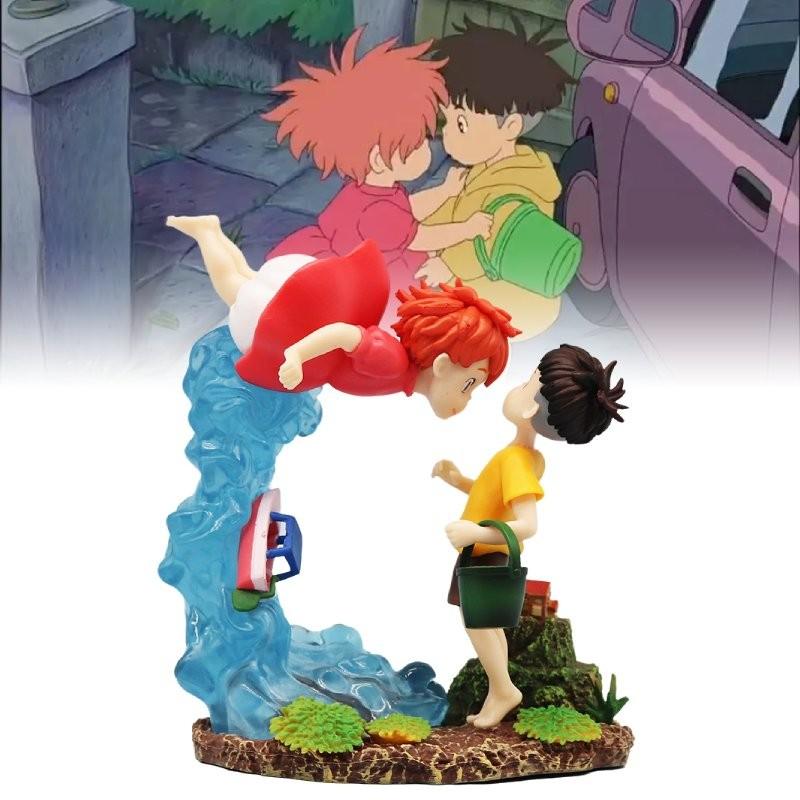 Enchanting Miyazaki Anime Ponyo And Sosuke Figurine Model With Captivating Details