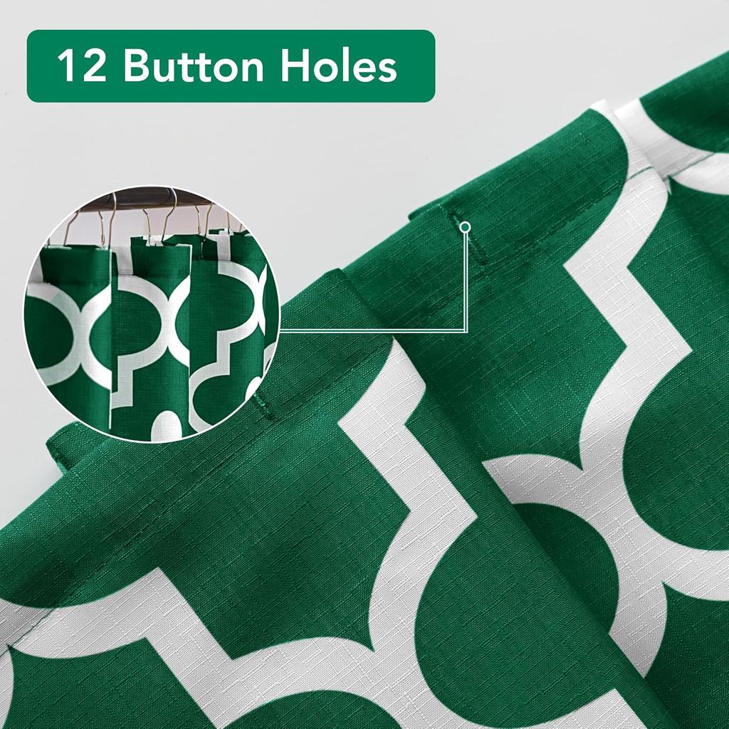 Рождественские Текстурированные Тканевые Шторы для Душа Охотничий Зеленый Марокко Жемчужный Принт Лен Штора для Ванны и Душа Для Декора Ванной Комнаты,