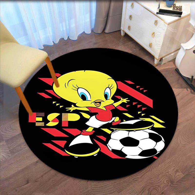 Tweety Printed Round Rug Carpet Chair Rug Area Rug Entryway Doormats,for Office Chair Living Room Bedroom Kitchen Room.