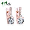 Серьги-клипсы MINTHA, модные свадебные повседневные серьги цвета розового золота, модные украшения, серьги с кубическим цирконием для женщин, круглые свадебные серьги