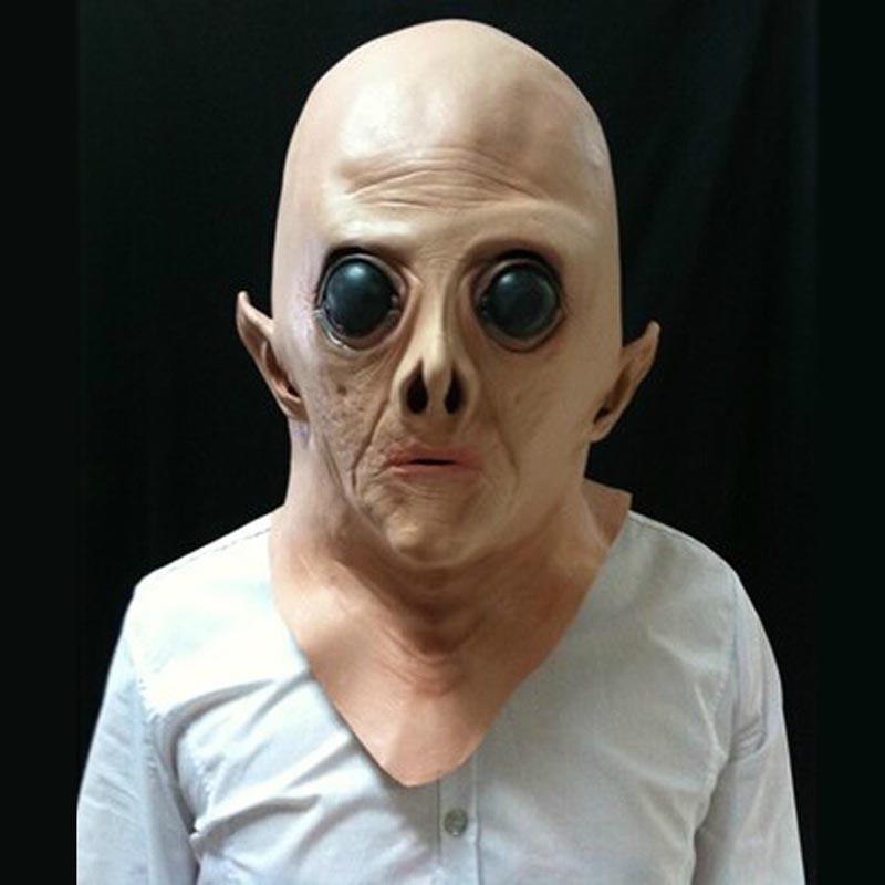 Horror Alien Mask Cosplay Scary Headgear Full Face UFO Alien Latex Masks Helmet Halloween Masquerade Party Costume Props