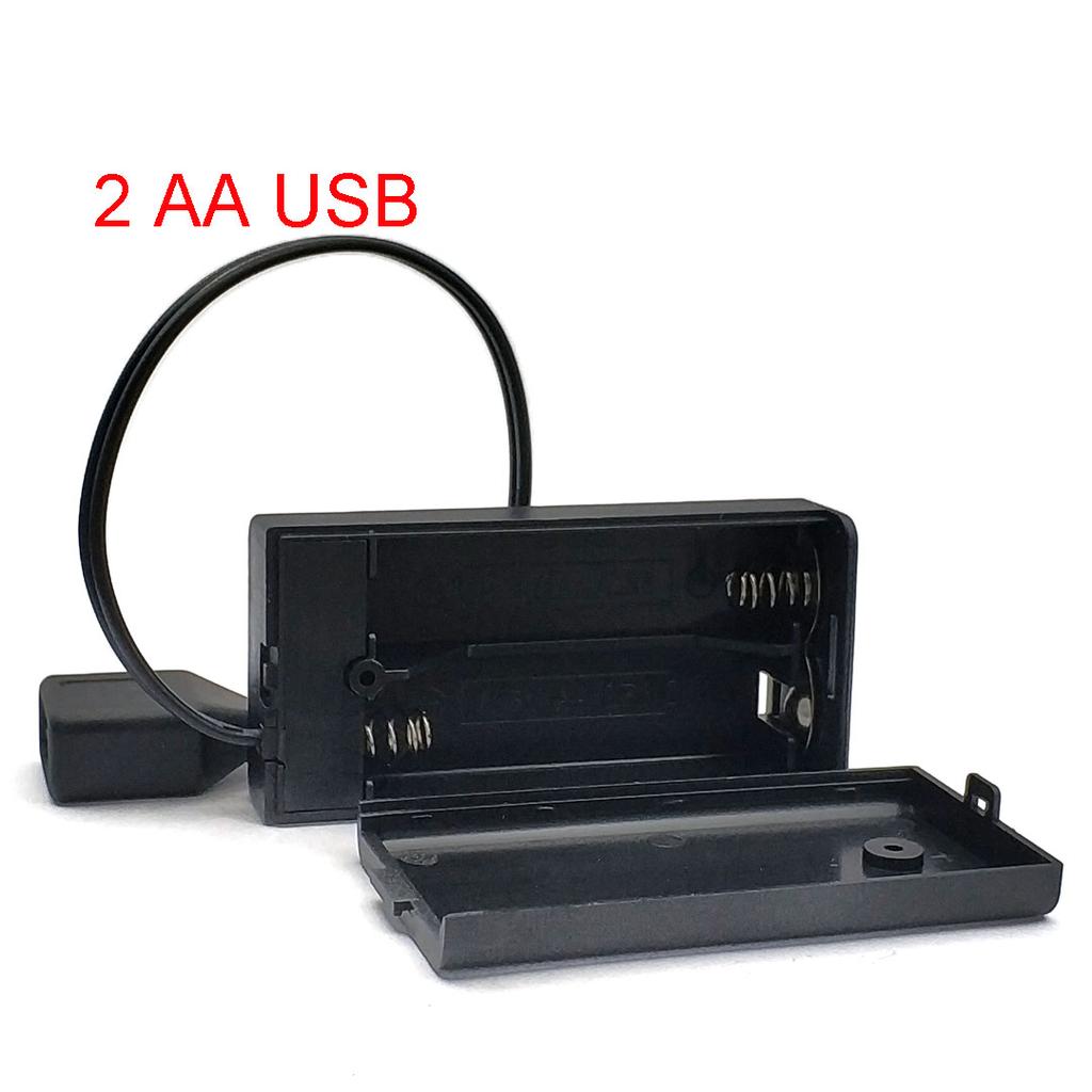 Держатель для батареек AA USB Бокс для батареек AA Кейс для батареек AA с USB-портом питания с крышкой с переключателем с 2/3/4/6/8 слотами DIY