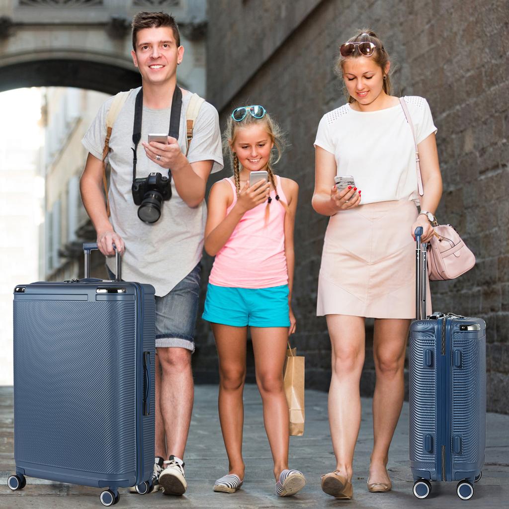 3-Piece PP Hardshell Suitcase Set 20/24/28in - Lightweight Luggage w/360° Spinner Wheels & TSA Lock, Durable Carry-On