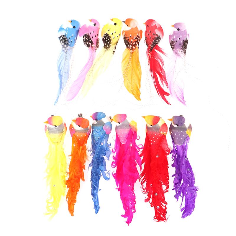 Случайные искусственные птицы, имитация животных из пенопласта, модели птиц из перьев, сделай сам, свадебные украшения для дома и сада