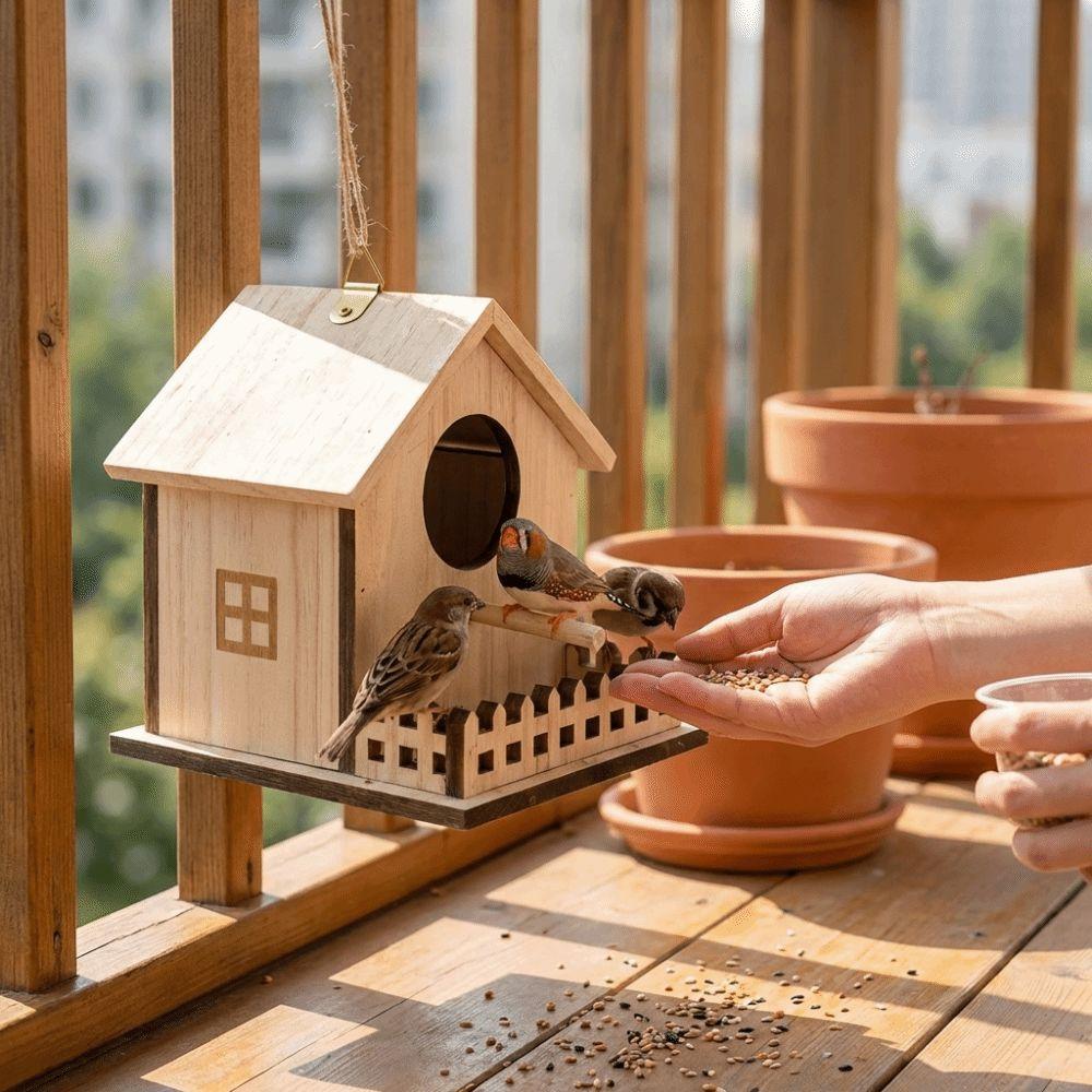 Parrot Mating Box Wood Bird House Bird Cage Bird Feeder House Bird Nest  Garden Decoration