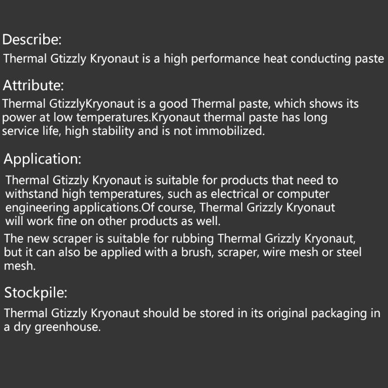 Thermal Grizzly Kryonaut Thermal Paste for CPU/GPU Cooler 1g Large Capacity