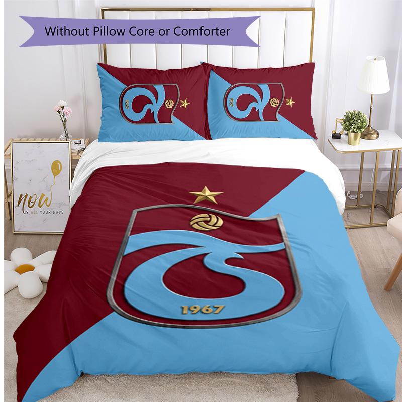 Trabzonspor FC Printed 3PCS Bedding Set Breathable Duvet Cover with Pillowcases Decorative Bed Linen for Bedroom Home